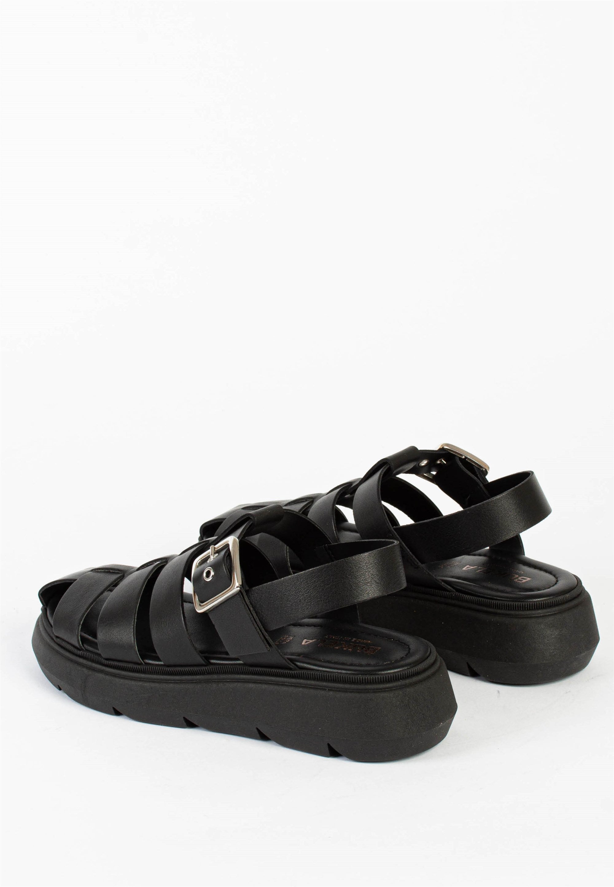 Elisa Black Leather Chunky Sandals ELISA-BLACK - 6