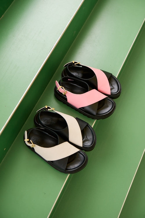 Diana Black Pink Leather Chunky Sandals LAST1523 - 8