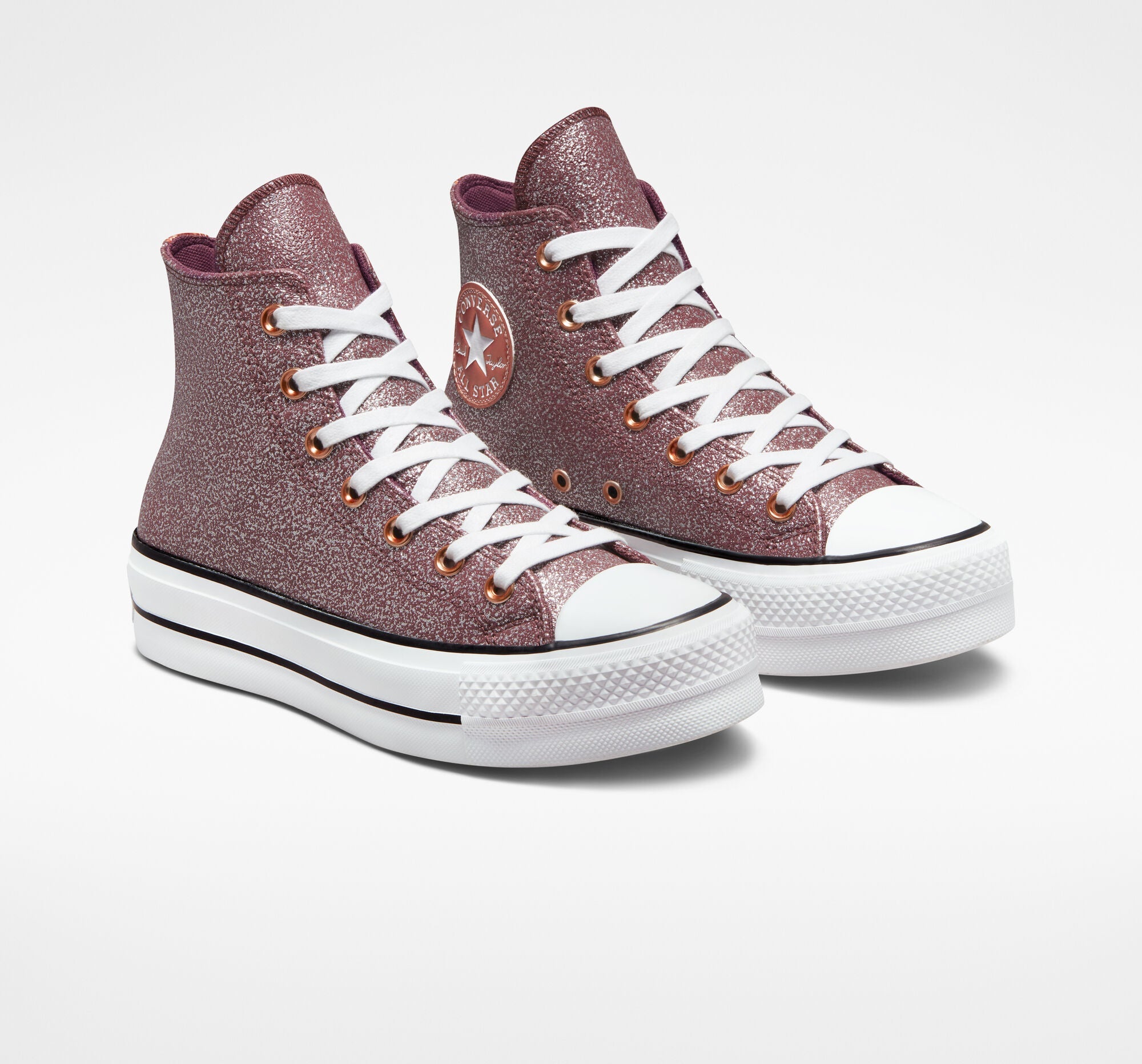 Rose gold sparkle fashion converse