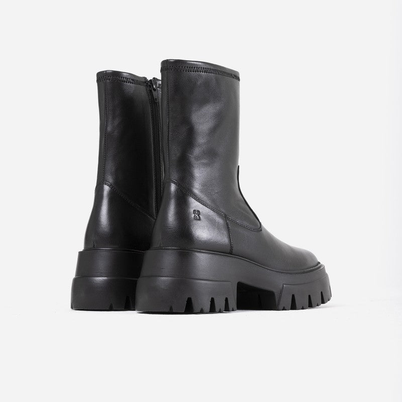 Bronx O Tizz Black Leather Ankle Boots