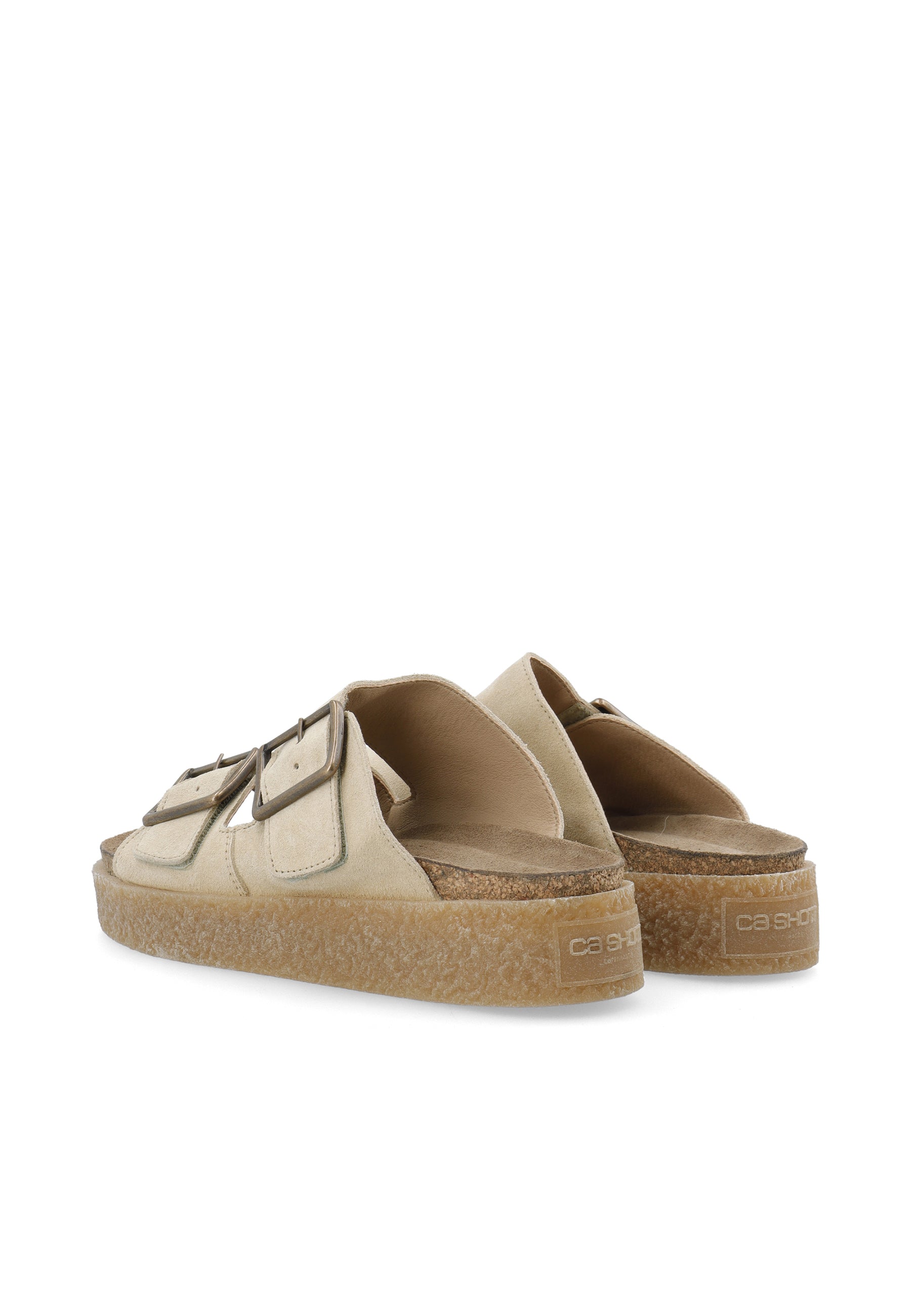 CASHOTT CASDAGMAR Slide Suede Slides Beige