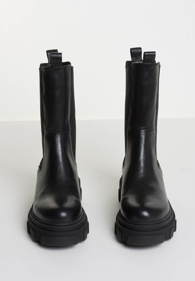 Ella Black Leather Combat Boots Ellablack1 - 3