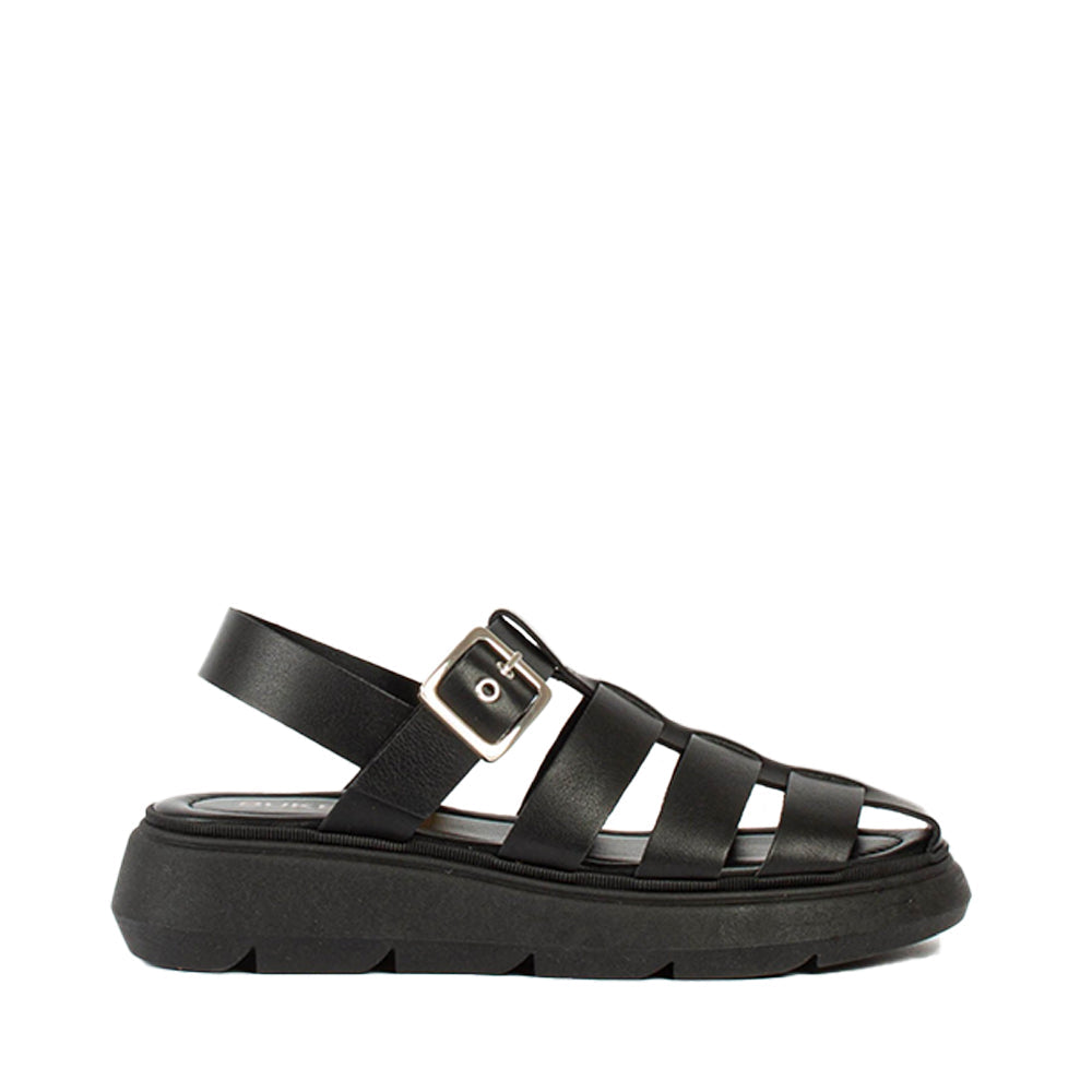 Elisa Black Leather Chunky Sandals ELISA-BLACK - 1