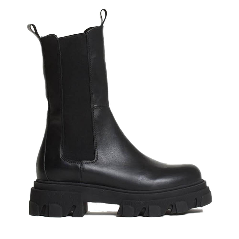 Ella Black Leather Combat Boots Ellablack1 - 1