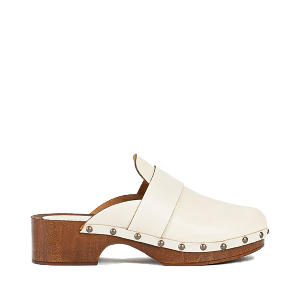 Ester Milk Studded Leather Clogs ESTER-MILK - 1