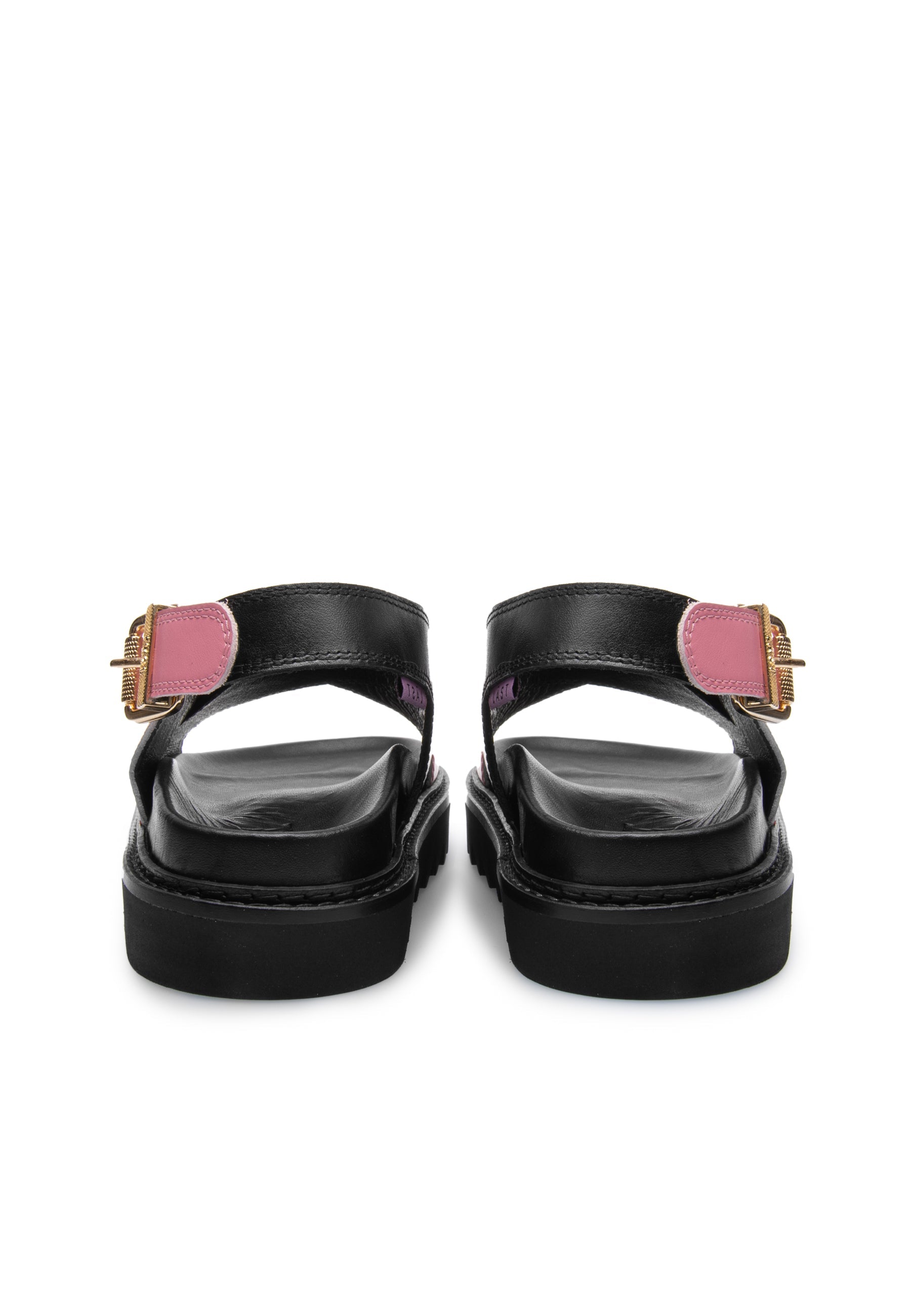 Diana Black Pink Leather Chunky Sandals LAST1523 - 5