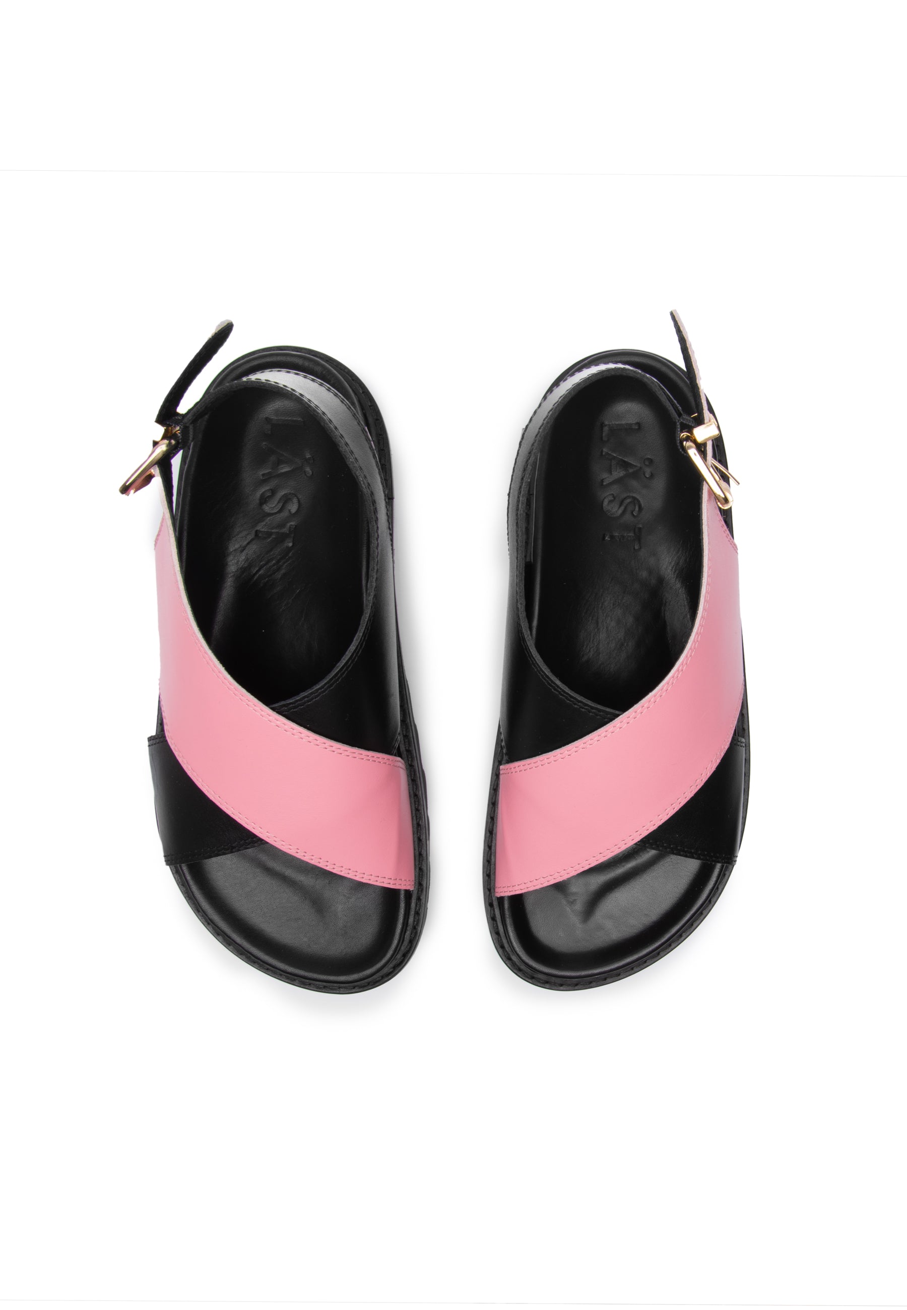 Diana Black Pink Leather Chunky Sandals LAST1523 - 4