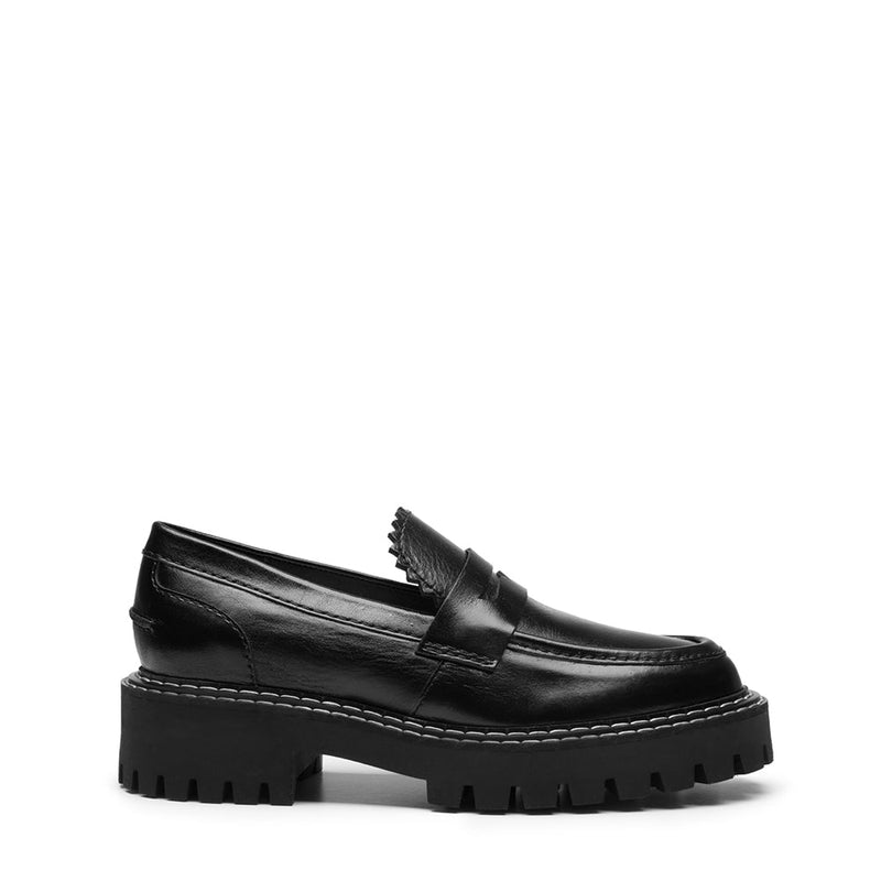 Läst Matter Black Leather Loafers