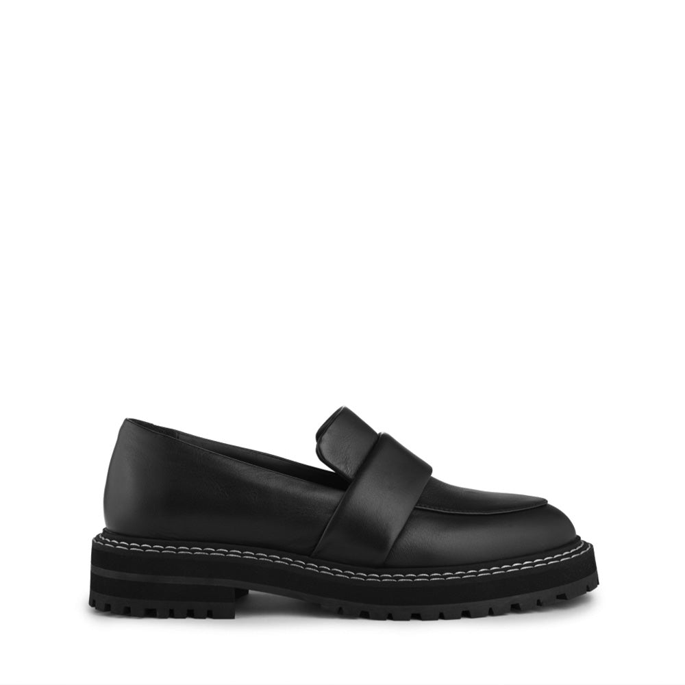 Noelle Black Leather Loafers Loafers