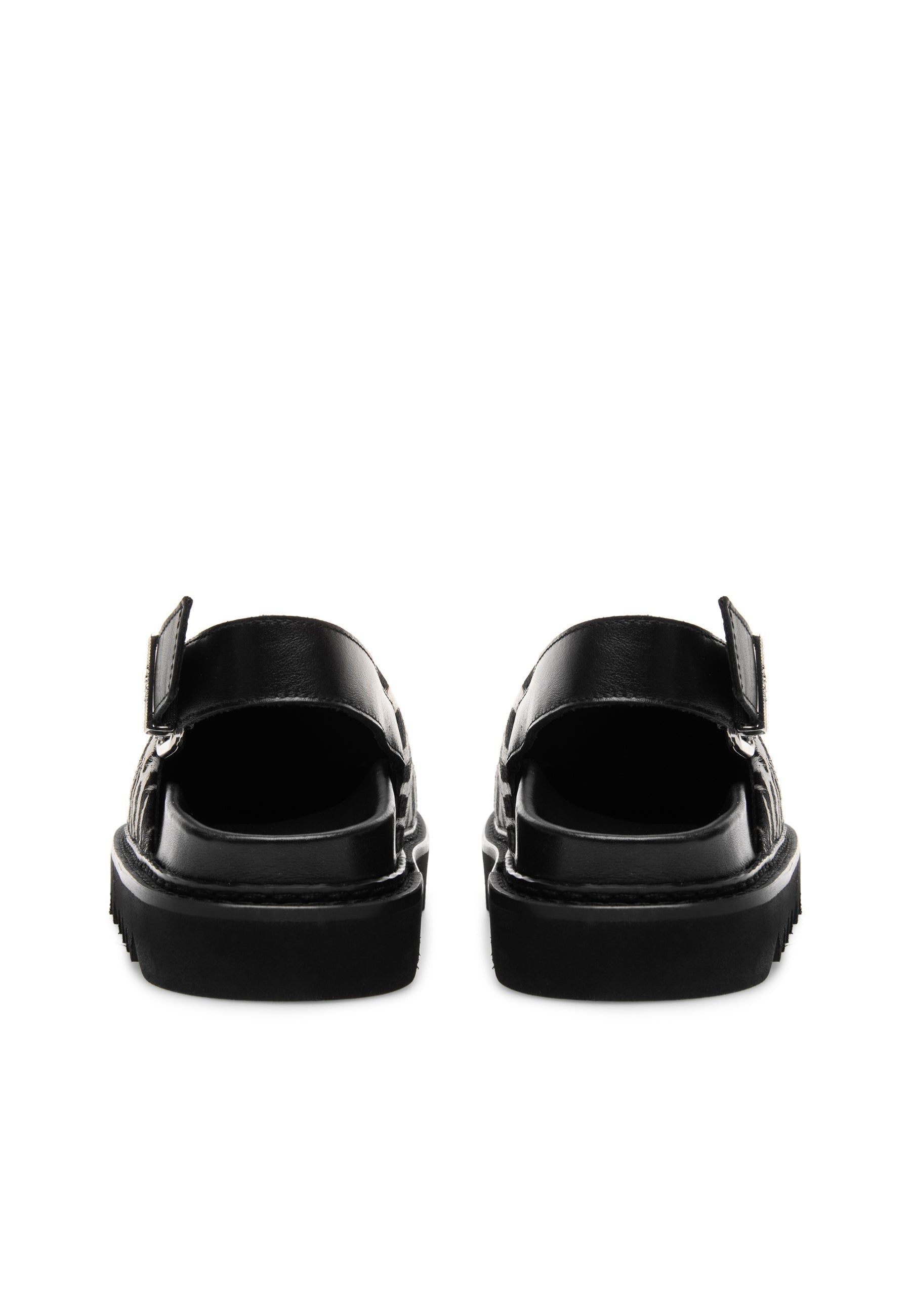 LÄST Saffran - Cow Hair Leather - Black/White Slides Black/White