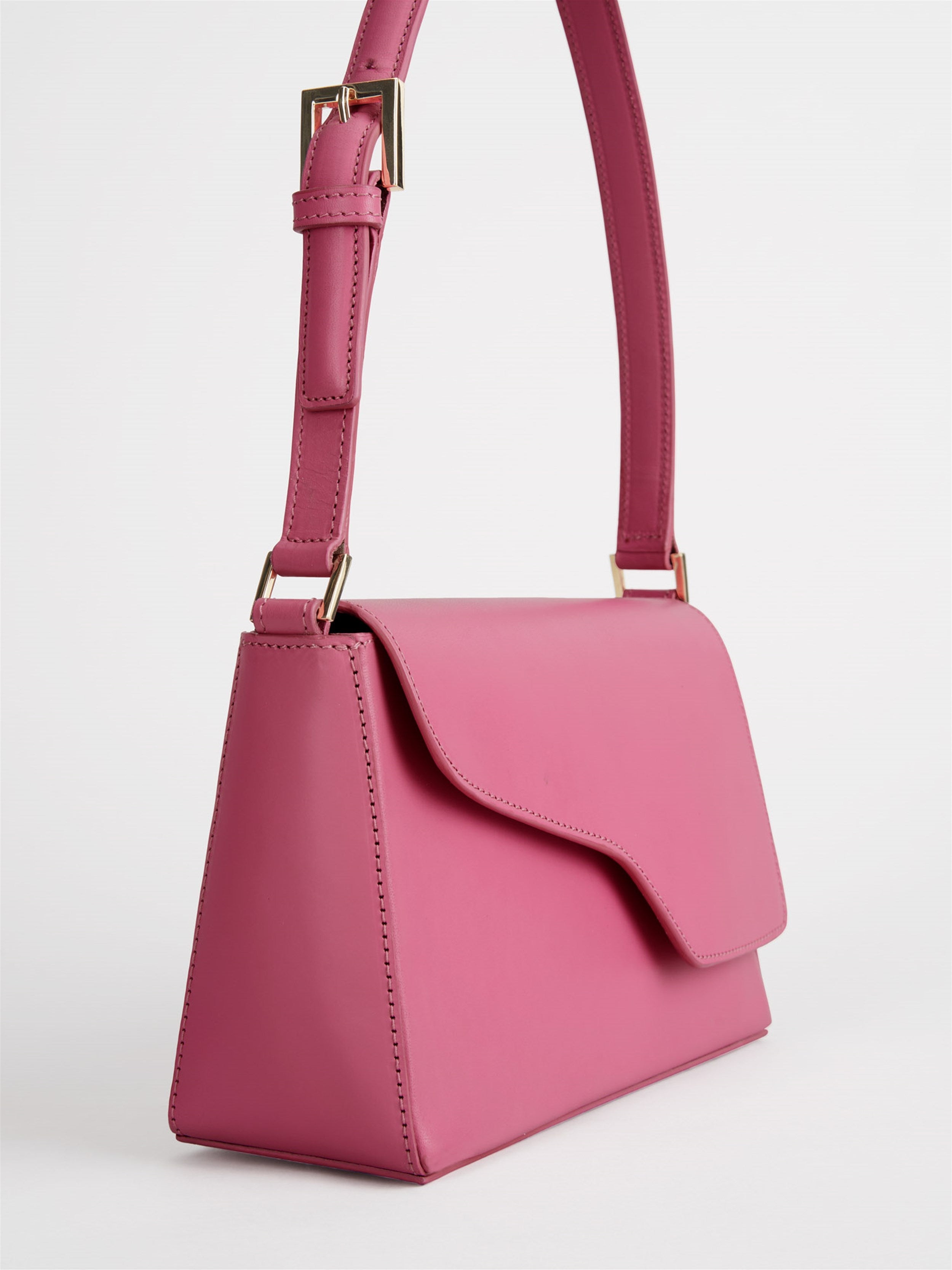 ATP Atelier Caselle Hot Pink Leather Shoulder Bag